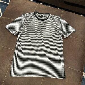 Black and white striped short sleeve tee Obey